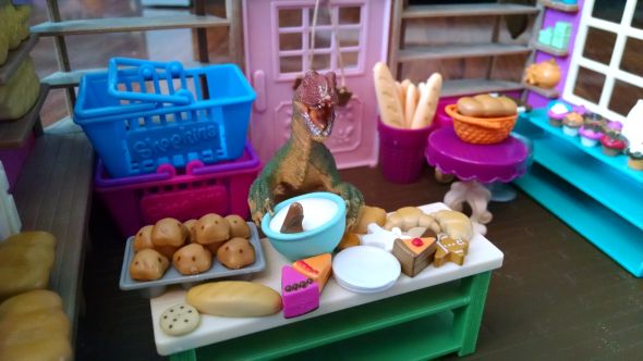 raptor toy dinosaur baking